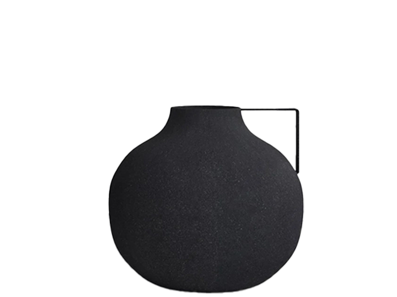 JINA Short Black Metal Vase.png