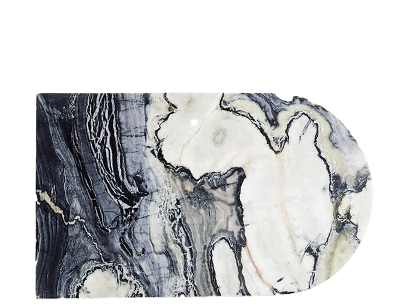 Mela Green + Black Marble Tray