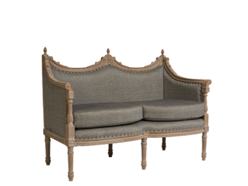 Phillipe Grey Silk Loveseat