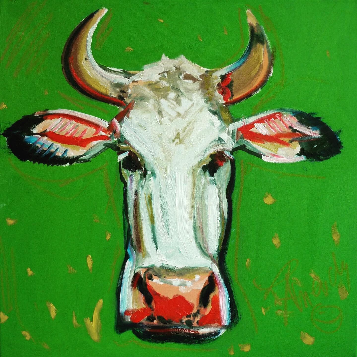 &hellip;how about me the green?
&hellip;wie w&auml;re es mit mir der Gr&uuml;nen&hellip;? 450 Euro 55x55cm &Ouml;l auf Leinwand. 
#&ouml;l #&ouml;lgem&auml;lde #kunst #kuh #leinwand #malerei #gr&uuml;n #oil #oilpainting #painting #art #cows #cowart #