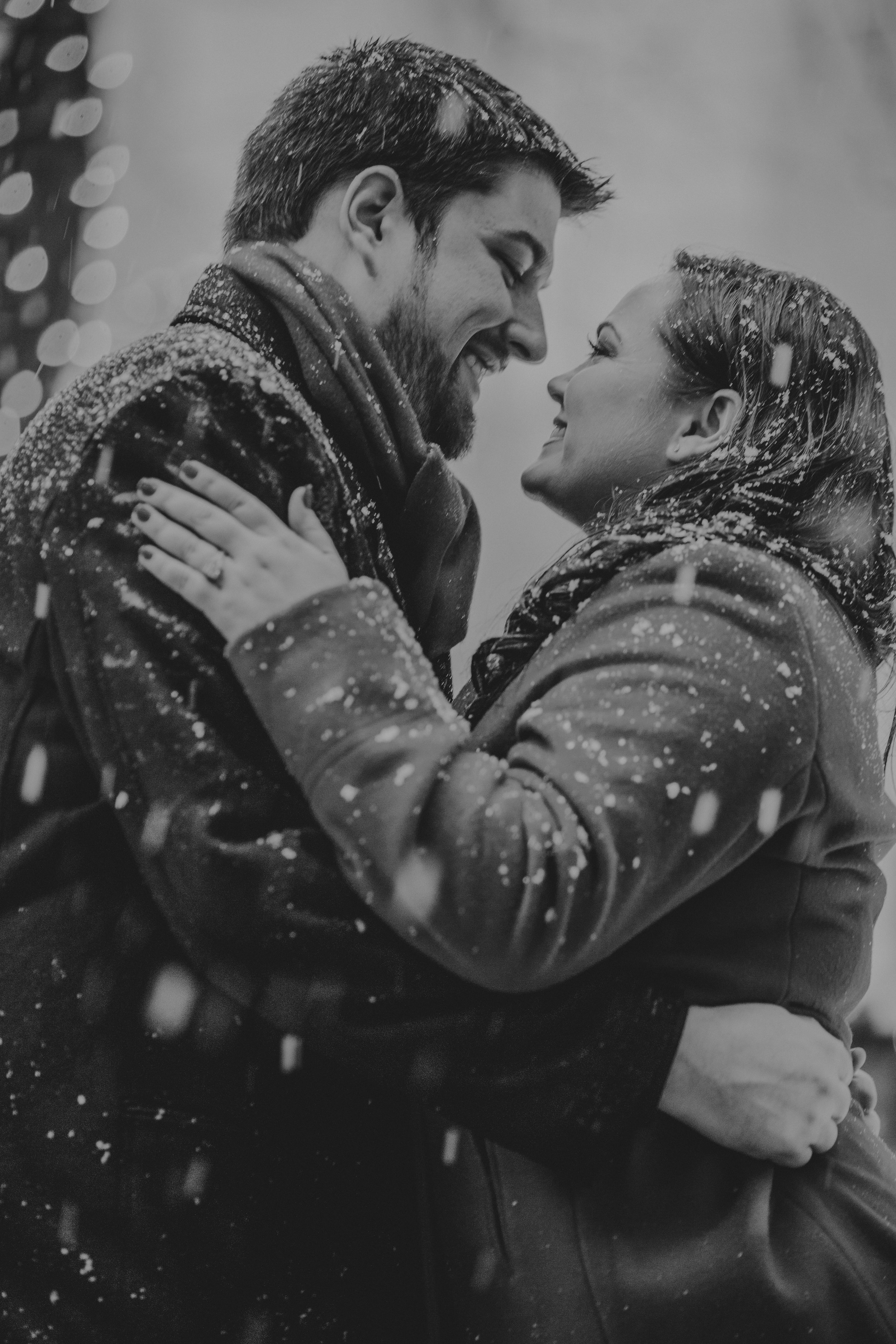 Sometimes snow can make it more romantic with engagement sessions.