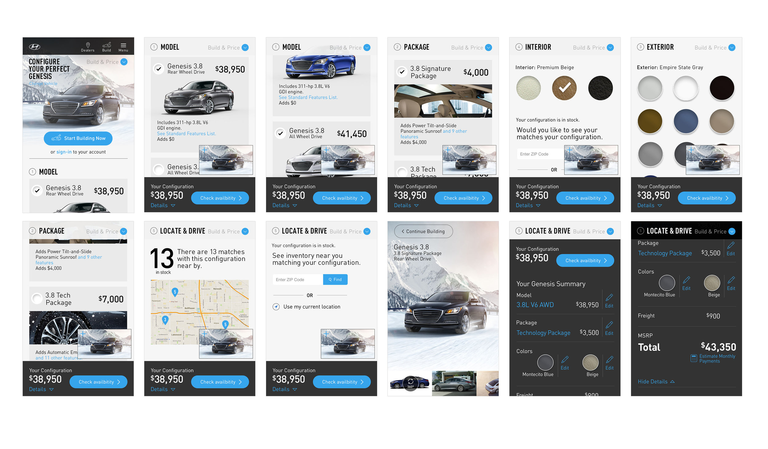 Traditionally, OEMs provide a siloed shopping experience, separating vehicle product information from shopping tools (B&P, search inventory, payment calculator, contact a dealer, etc.). The challenge for this project is to improve upon the mobil