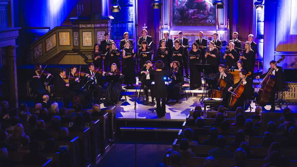 VOKAL NORD OG PRATUM INTEGRUM FREMFØRER REQUIEM AV PLATTI. FOTO: MARIUS FISKUM FOR NORDLYSFESTIVALEN