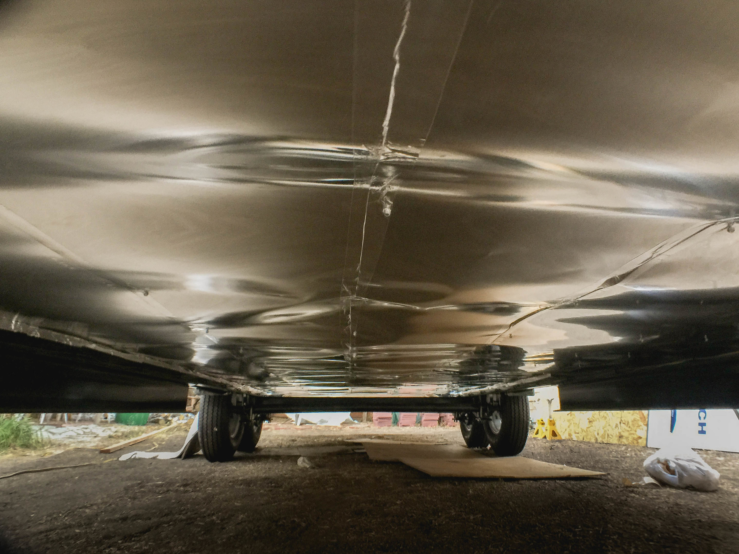 We've since put the all-weather duct tape over the foil tape underneath the trailer to ensure that its all sealed.
