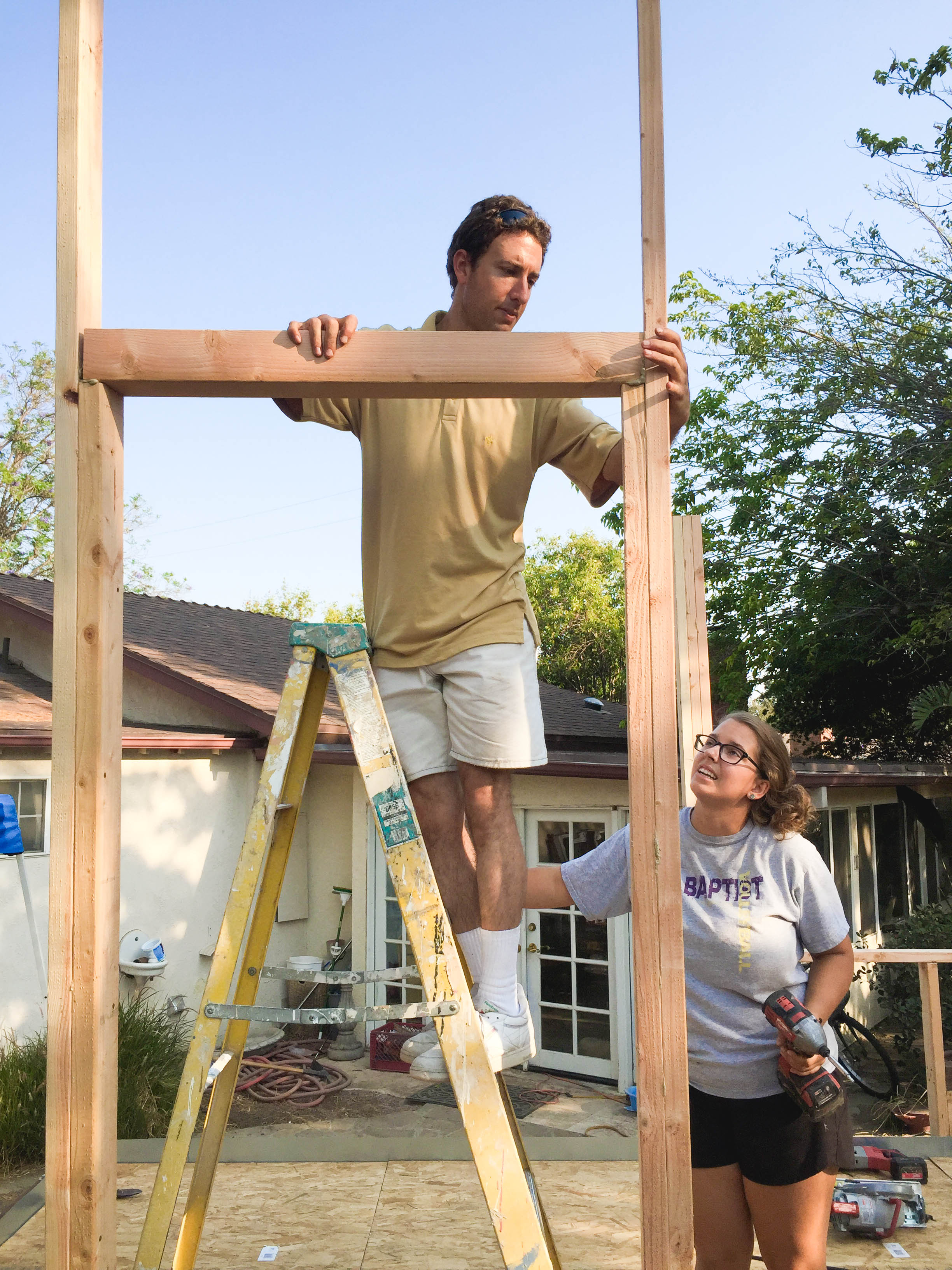 Framing the front door. 4x4 header.