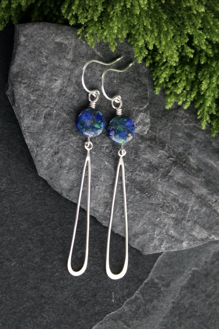 Azurite Blue Green earrings.jpeg