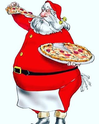 Even Santa has to take a lunch break! Order a large pie for only $9.99! We have free delivery! 609.886.8800 #santa #planetpizzanj #pizza🍕 #santalovespizza