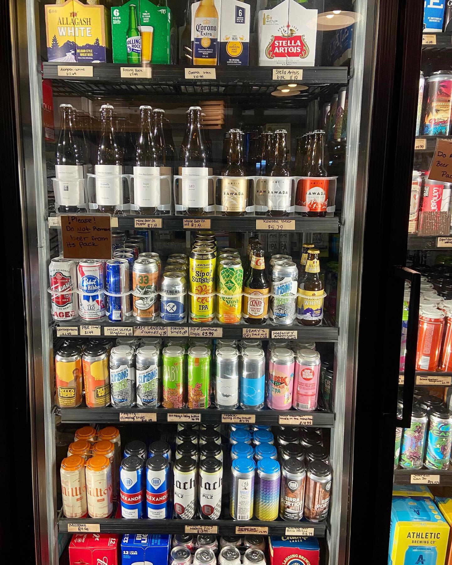 We&rsquo;re stocked and ready for your beer o&rsquo;clock and beer thirty with local craft beers from breweries Belleflower in Portland, Mast Landing in Westbrook, Orono in Orono, Oxbow in Newcastle, Maine Beer Co in Freeport, Bissell in Portland, Ba