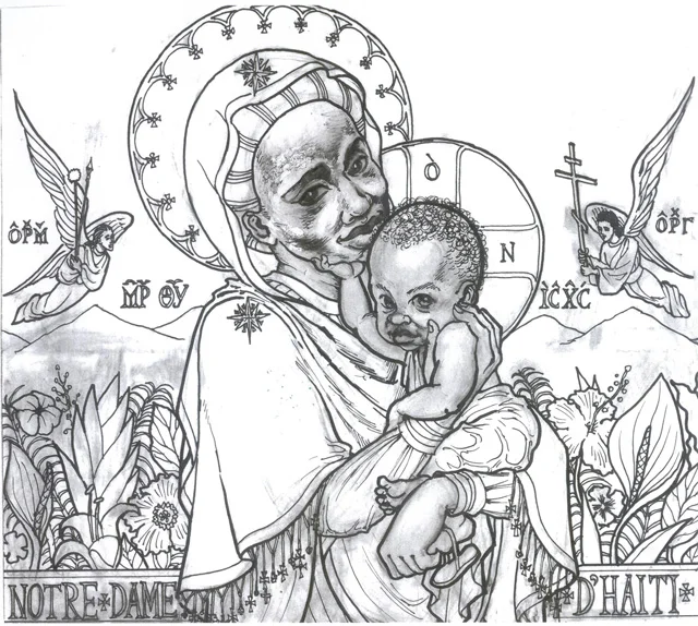 Design for the windows of St. Rose of Lima Chapel at Zanmi Beni Children's Home, in Port au Prince, Haiti, Notre Dame d'Haiti (2013)