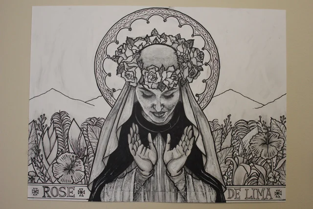 Design for the windows of St. Rose of Lima Chapel at Zanmi Beni Children's Home, in Port au Prince, Haiti, St. Rose of Lima (2013)