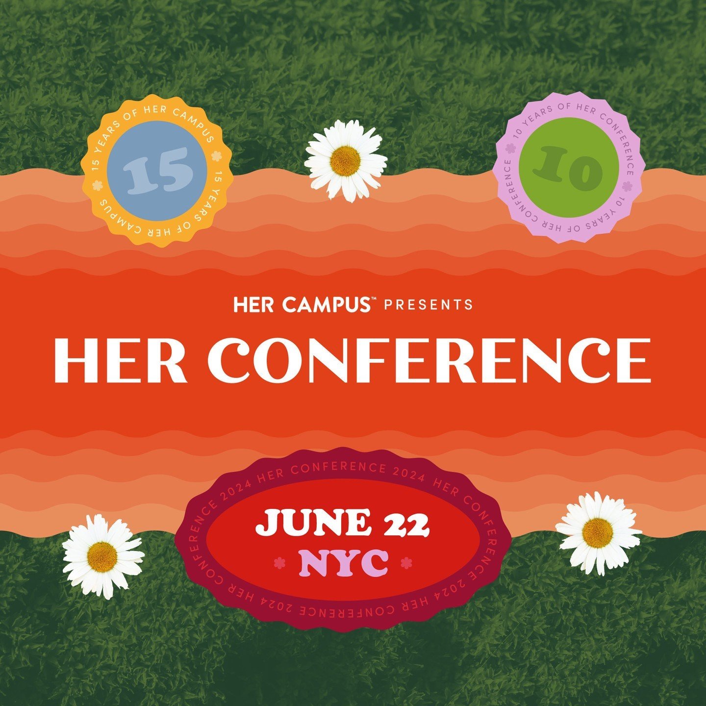 #HerConference is back and not only is Her Conference celebrating its 10th birthday but @hercampus turns 15 (!!) this year too. 🌞🎉 We&rsquo;ll be celebrating June 22nd, 2024 in NYC. Head to the link in bio now to get your tickets and make sure to f