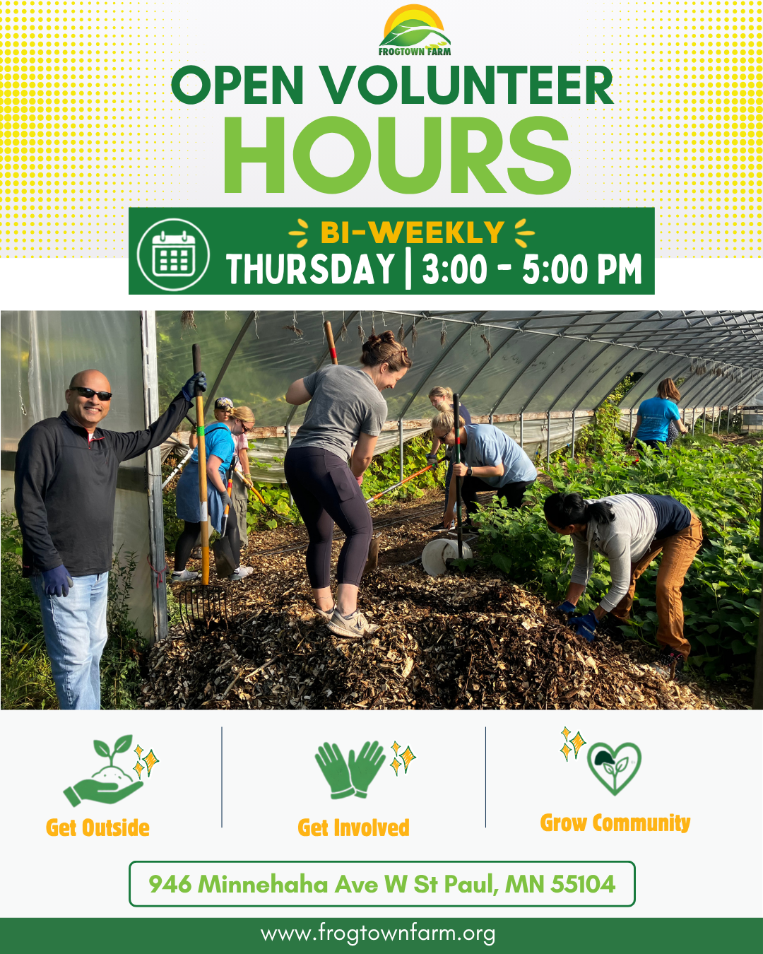 🌿 Open Volunteer Hours at Frogtown Farm 🌿   