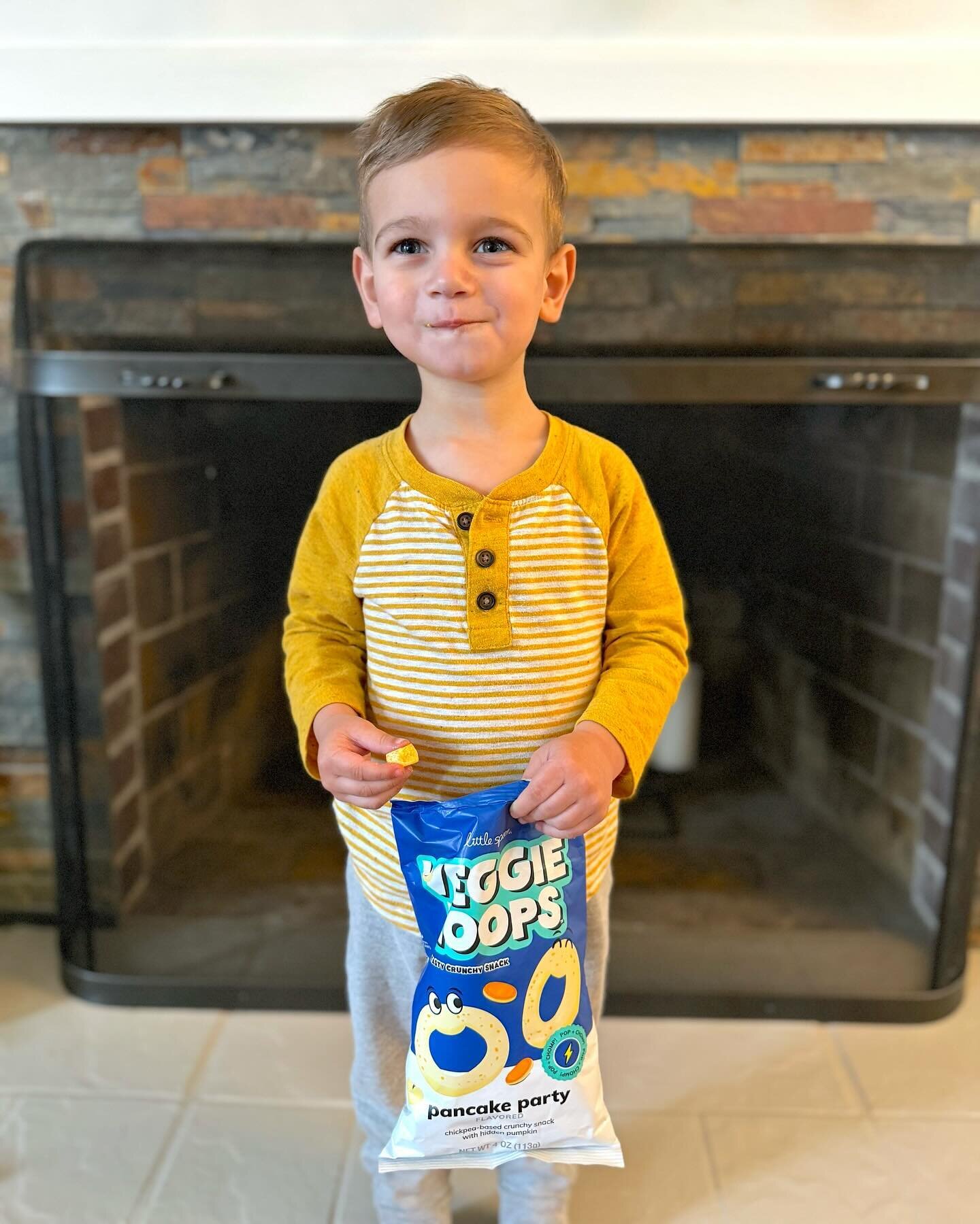 Getting ready for our sampling events with @littlespoon and we noticed some product was missing!  We found the culprit and he&rsquo;s not sorry&hellip;AJ&rsquo;s loving the Pancake Party Veggie Loops and you will too! Check out these crunchy baked sn