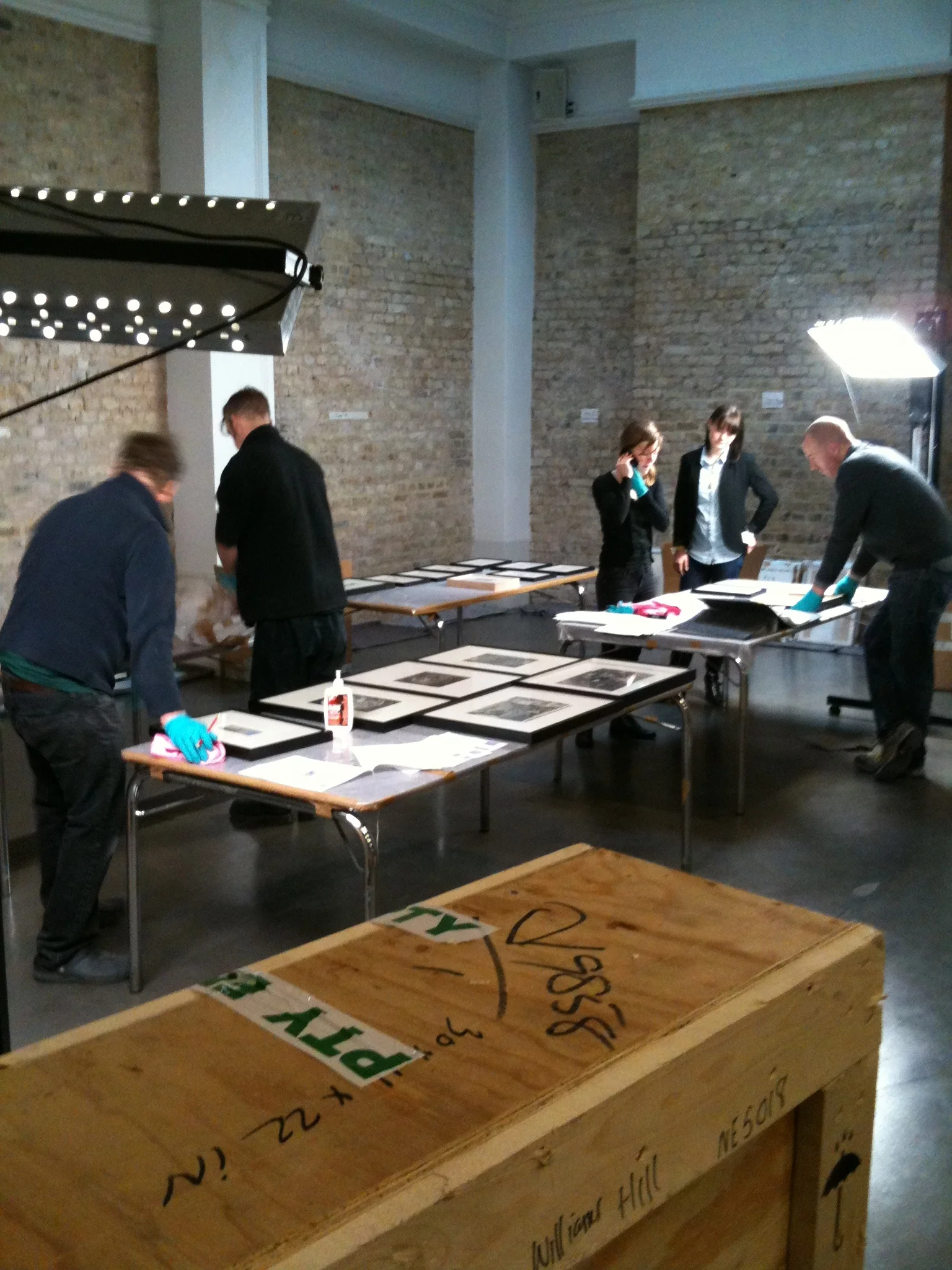 Condition Checking works for 'John Stezaker', Whitechapel Gallery, 2011. Photographer: Daniel F. Herrmann