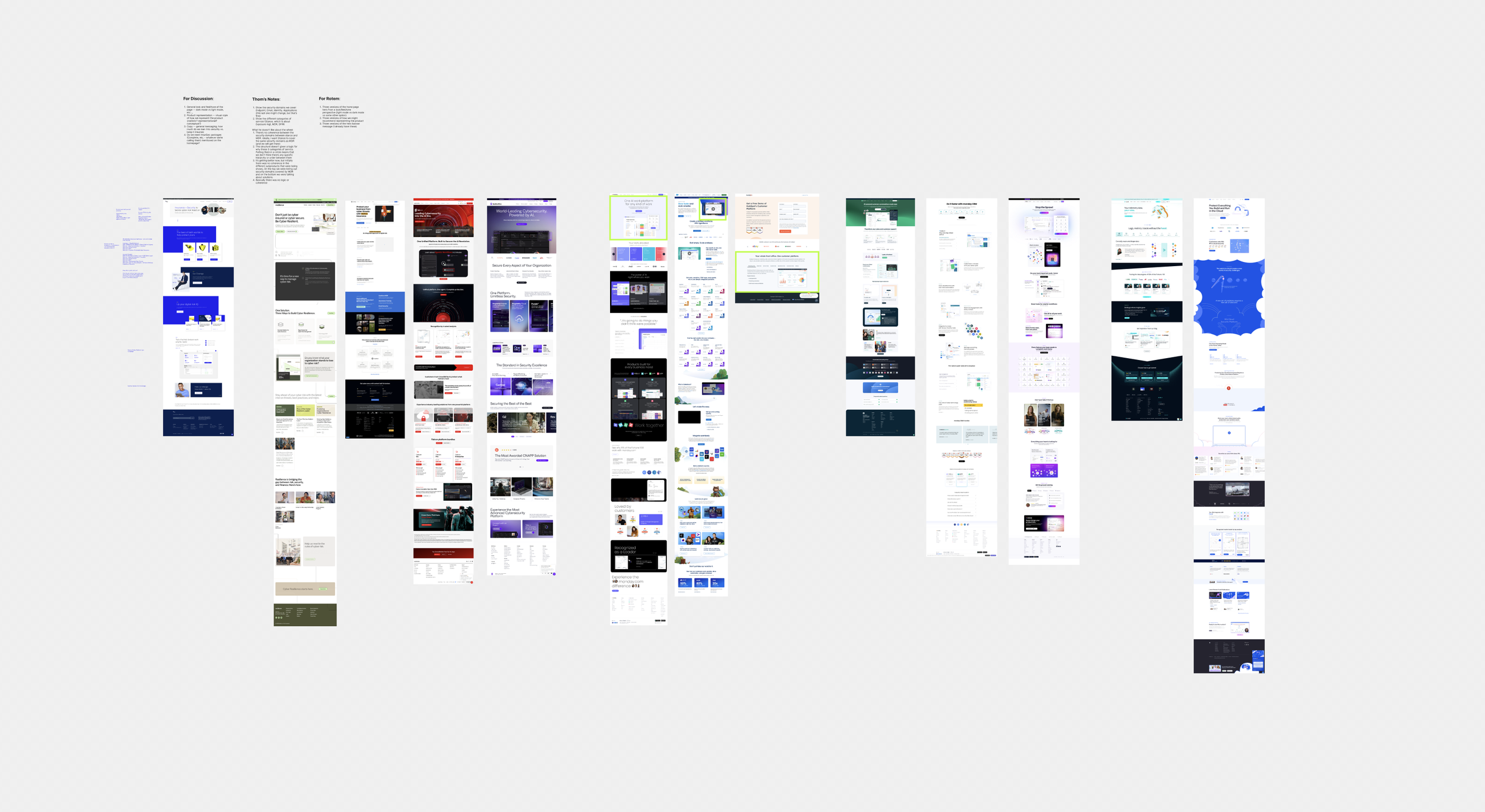 A collection of various website thumbnails arranged in vertical columns on a light gray background.