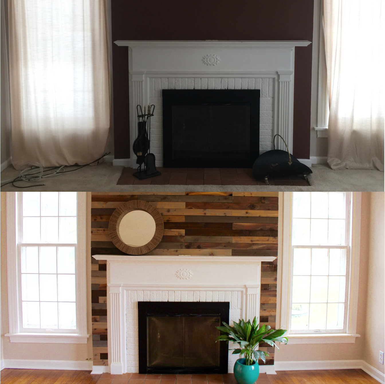 Fireplace Before and after update.