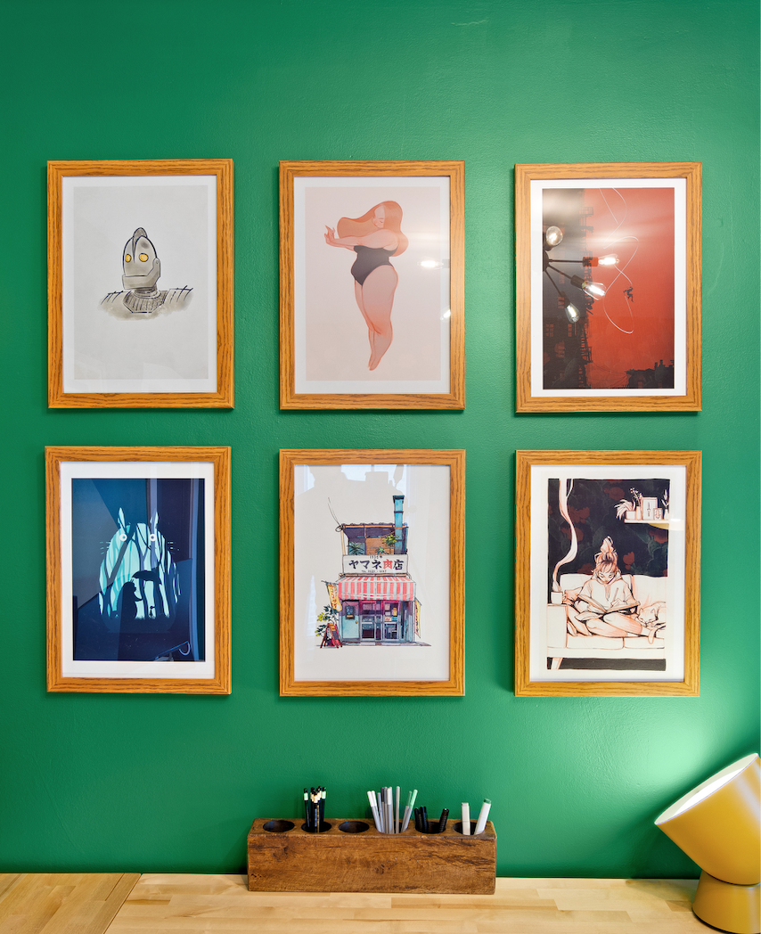 Frame it Easy Frames. Prints are from Society6