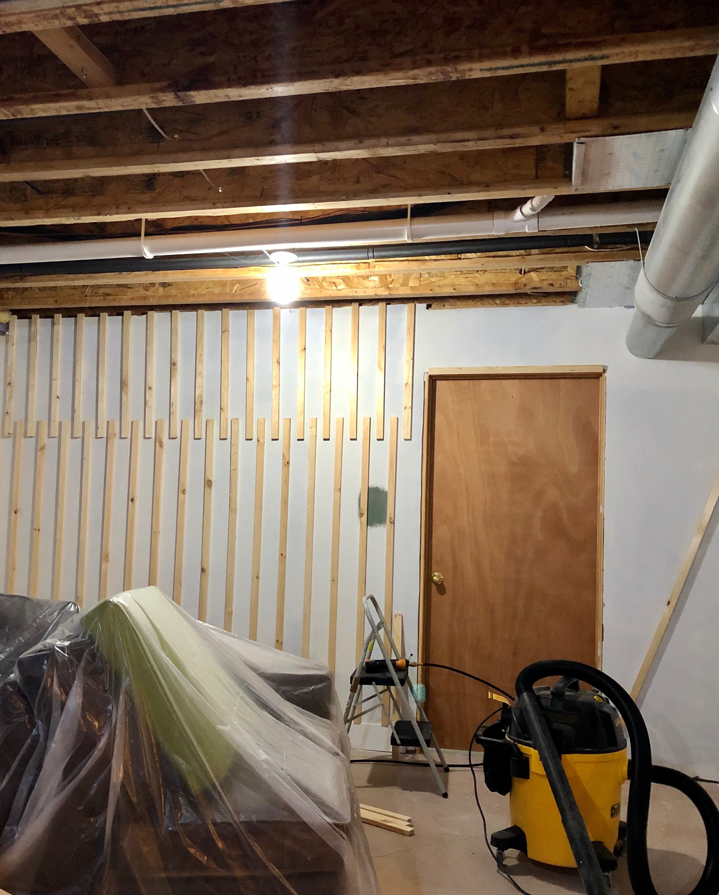 Unfinished basement ceiling