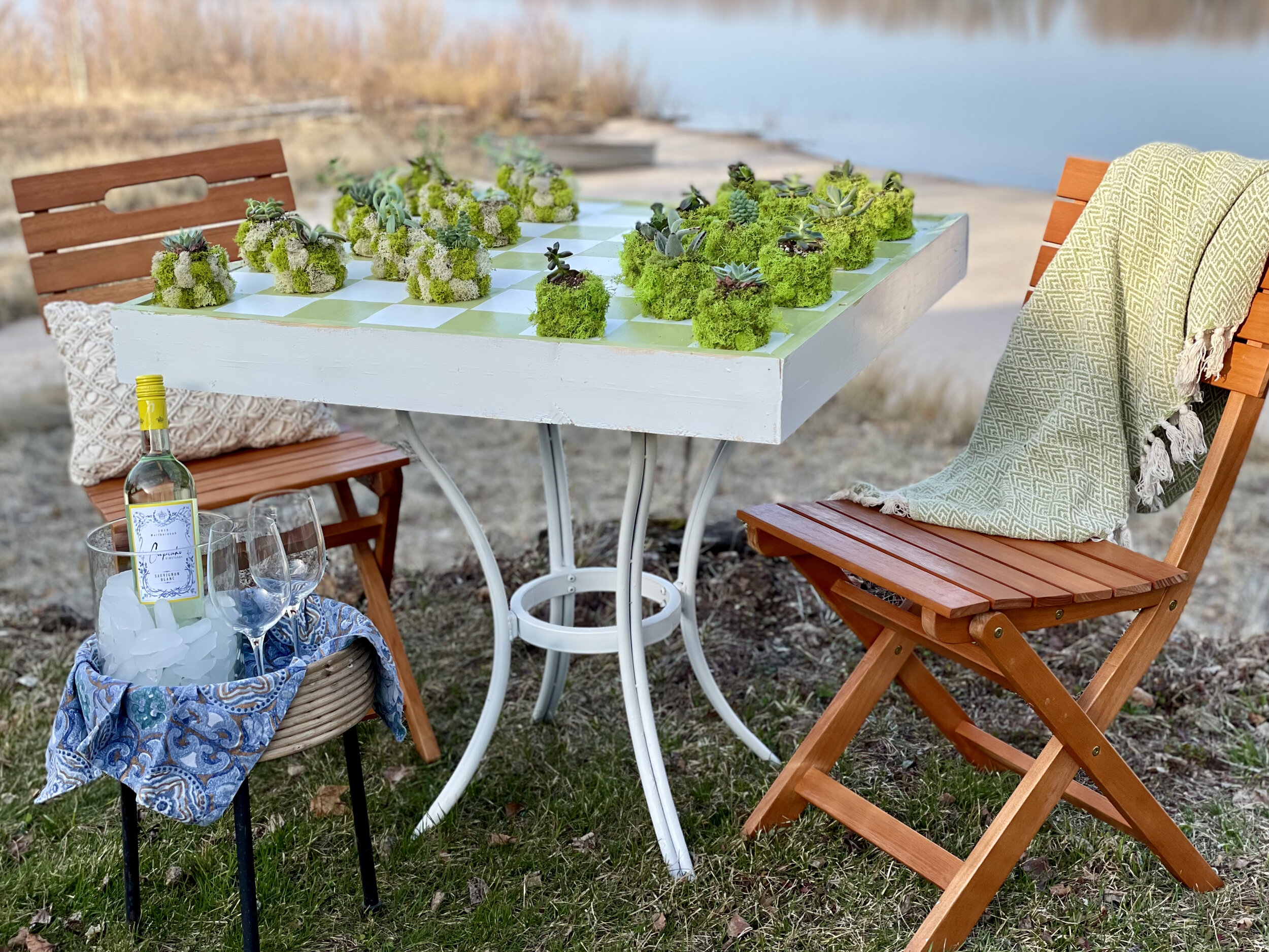 Outdoor Checkerboard table