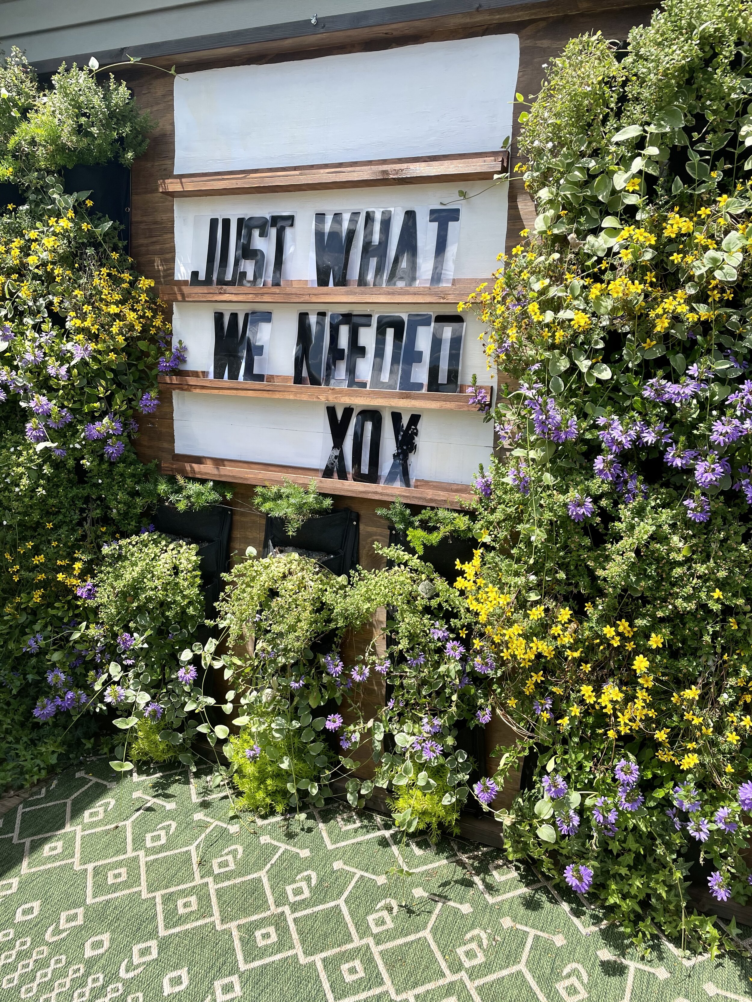 Living wall with letter board