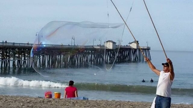 Love seeing the Bubbleman by the SC Pier! Photo by Linda Ewing. #repost #SCPIERPRIDE #PIERPRIDE #sanclementepier