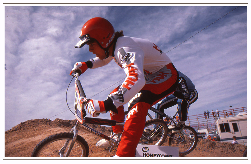 An action photo shot by Brad while he was Editor ABA Action/Assistant Editor of Bicycles and Dirt Magazine.