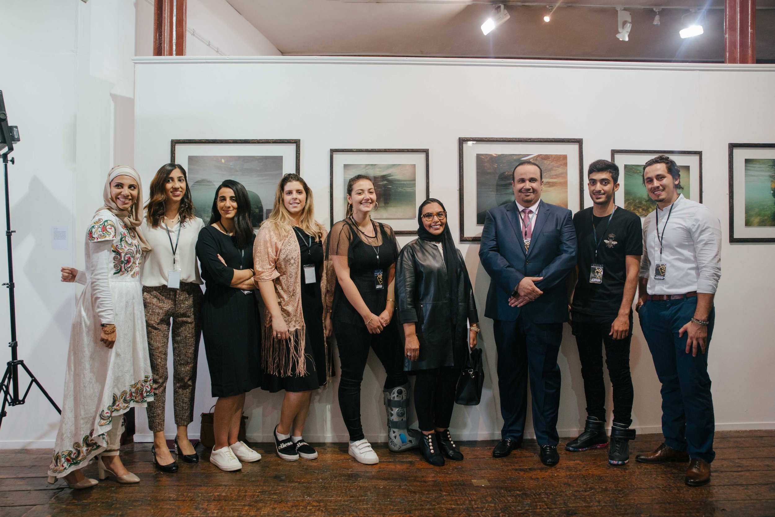 Posing with the artists