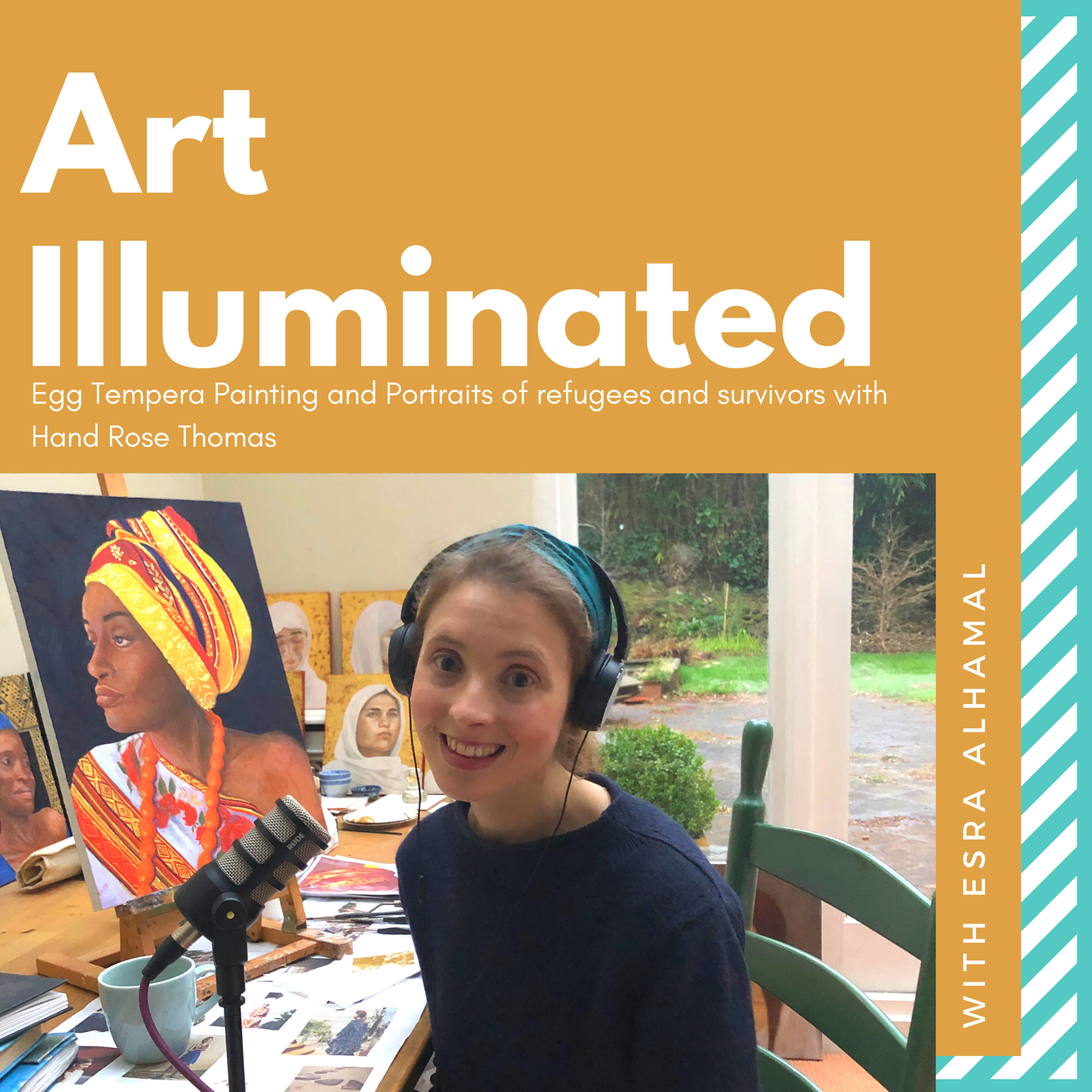 Egg Tempera Painting and Portraits of refugees and survivors with Hand Rose Thomas