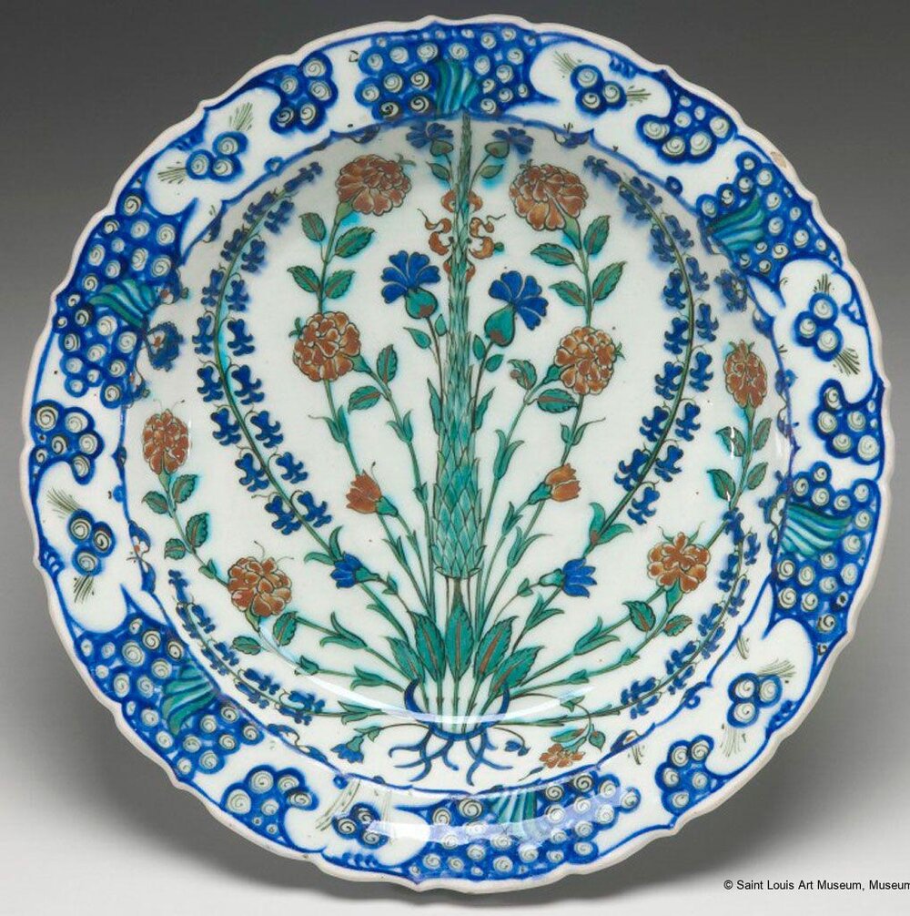 16th Cent Dish with Cypress Tree 