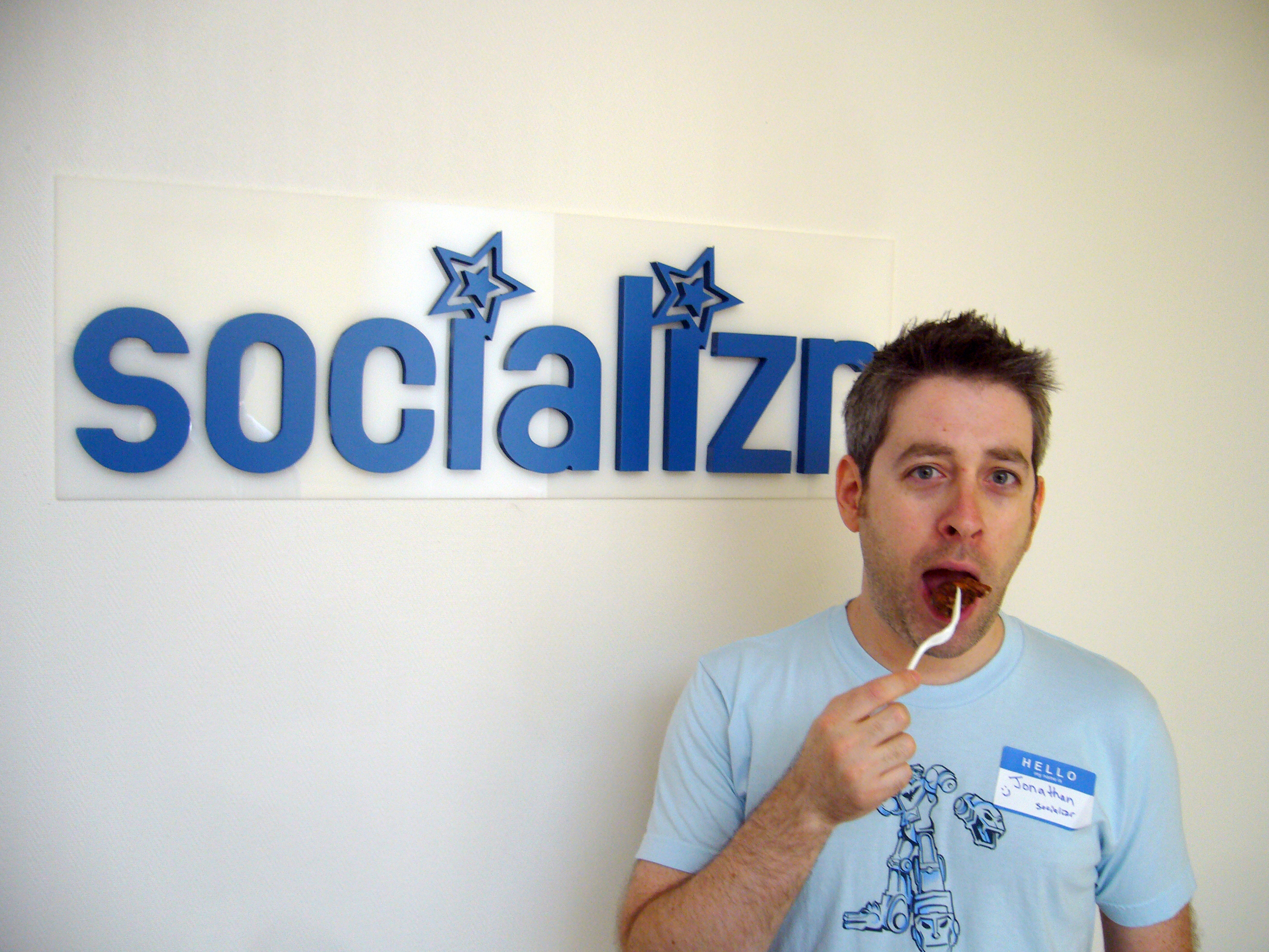 Jonathan Abrams enjoying cake, the most social food of all. Photo supplied by Abrams.