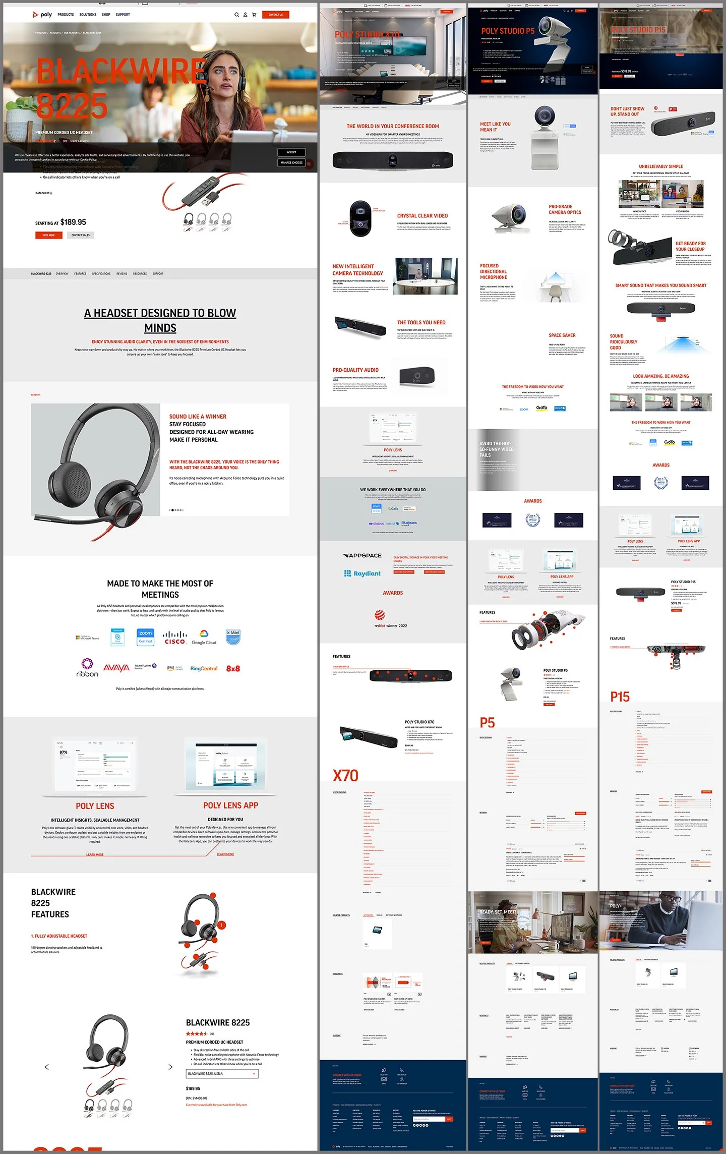 I developed reams of marketing copy for Poly: comprehensive decks containing multiple headlines and blocks of text — all at specific word counts to be used for product launches, updates, web content (as seen here), packaging, and campaigns. 
