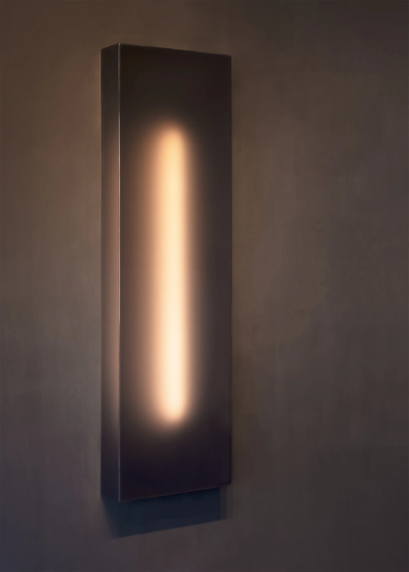 AUBERGINE LUMALIGHT , 2017 Hand Formed Acrylic and LED Light Videre Licet 60” H × 18” W × 5” D 8000