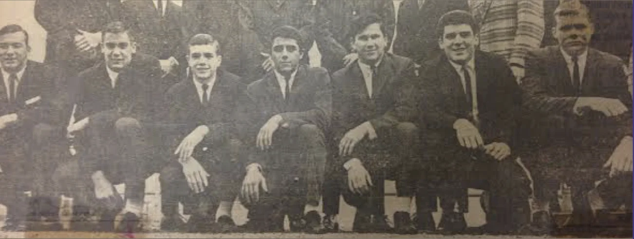 1964 All-Central Catholic League Pictured (L - R): Mike Metzger, Carl Linke, Ken Schneider, John Hassey, Nick Early, Mike DeAscentis, Lynn Van DeWalle