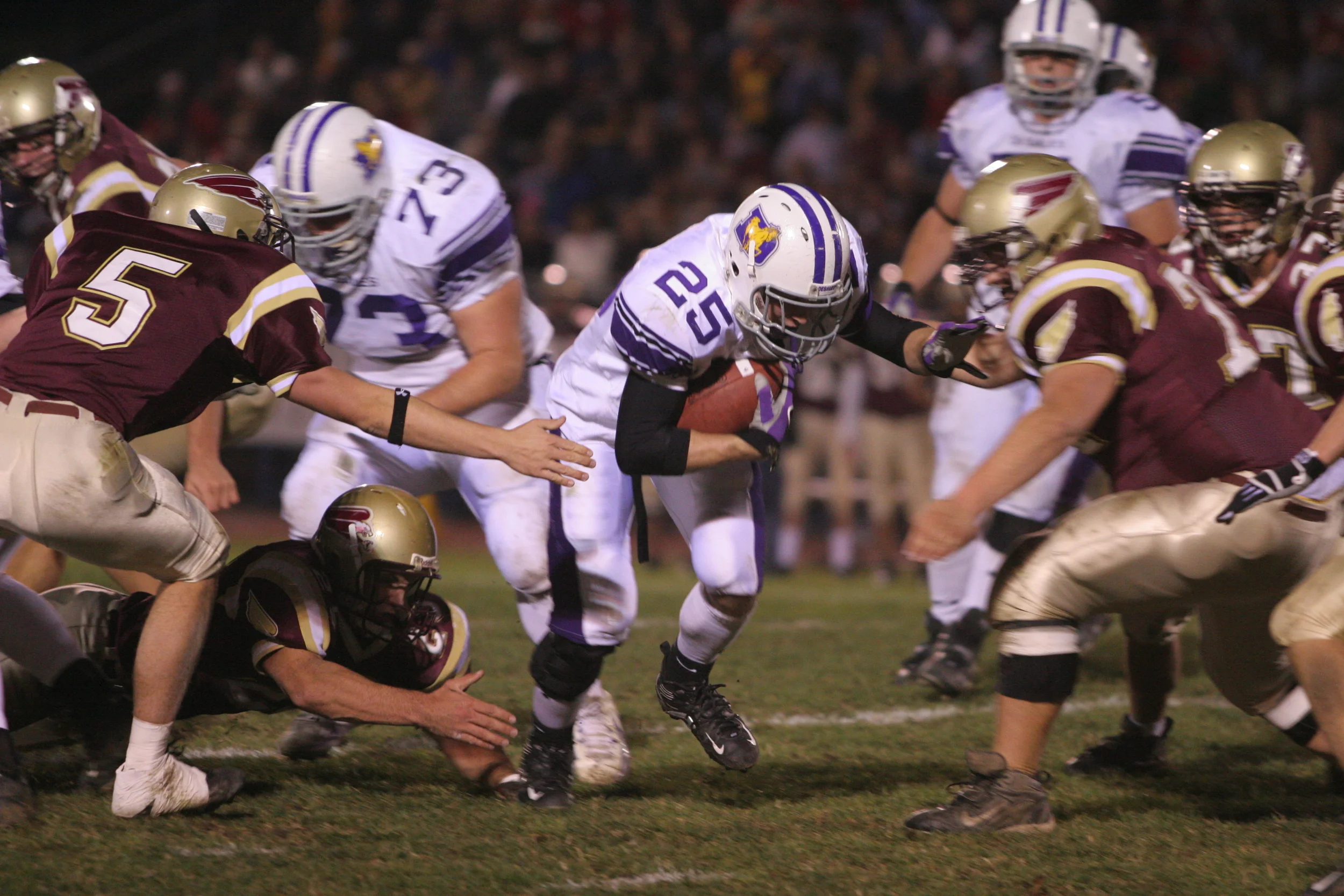 Chris Thomas (25) returned to lineup against New Albany after being out with a knee injury (photo credit - Barb Dougherty)