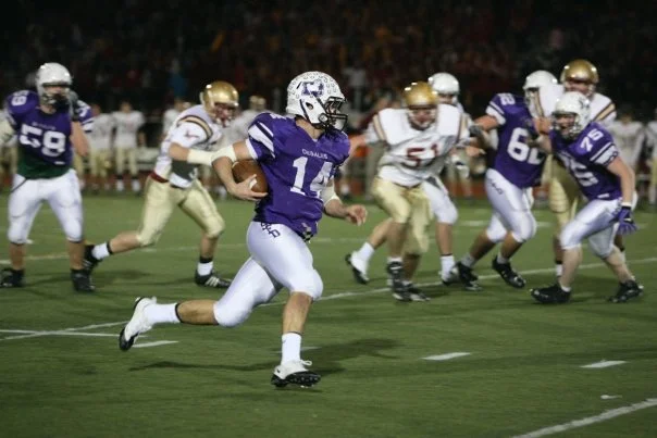 Junior quarterback Nick Gentile adding to his career-high night in the Regional Final (photo credit - Barb Dougherty)