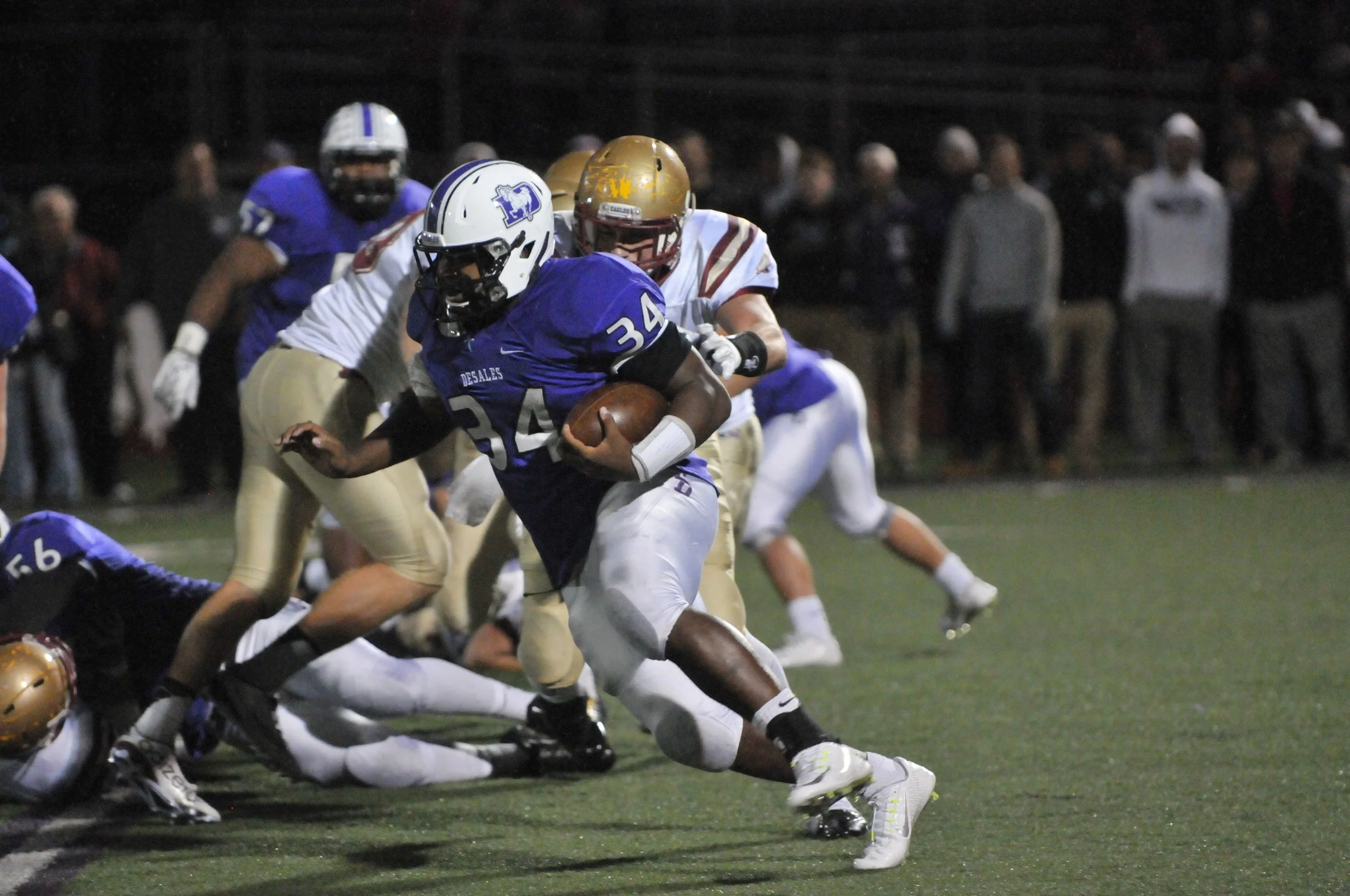 Alonzo Booth (34) led the way with a career-high 269 yards and 3 touchdowns