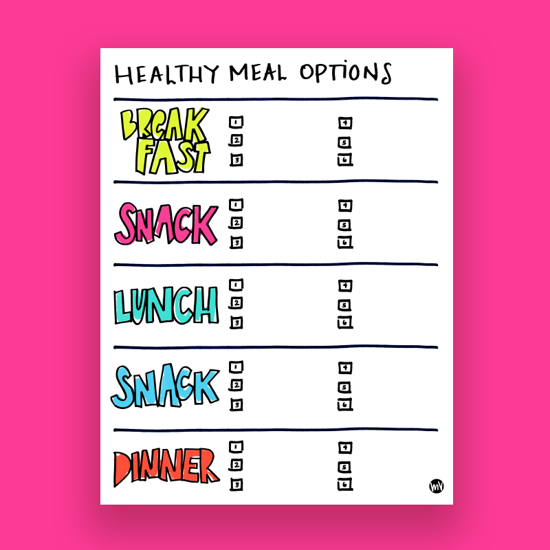 Fit & Fun Health Tracker Worksheets: A free worksheet to help you make healthier choices, meal plan and exercise in a fun and colorful way!