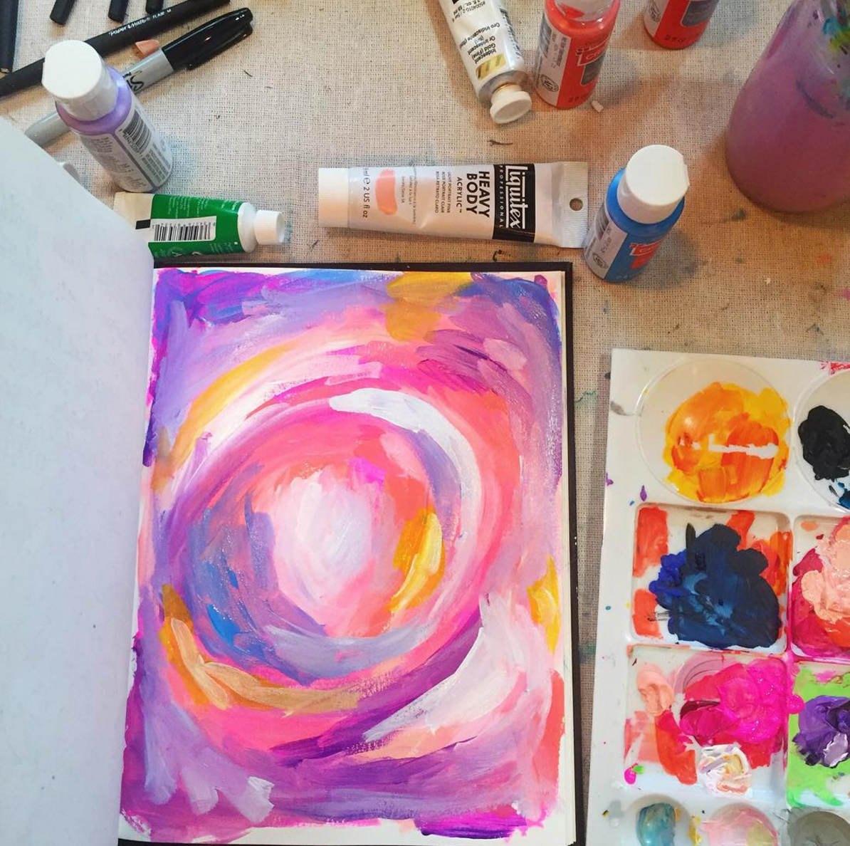 How to get started with acrylic abstract painting / tips and supplies via Made Vibrant