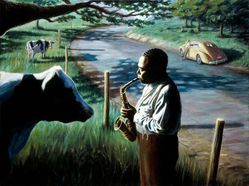 Bird and the Bovine<br>36”x48”