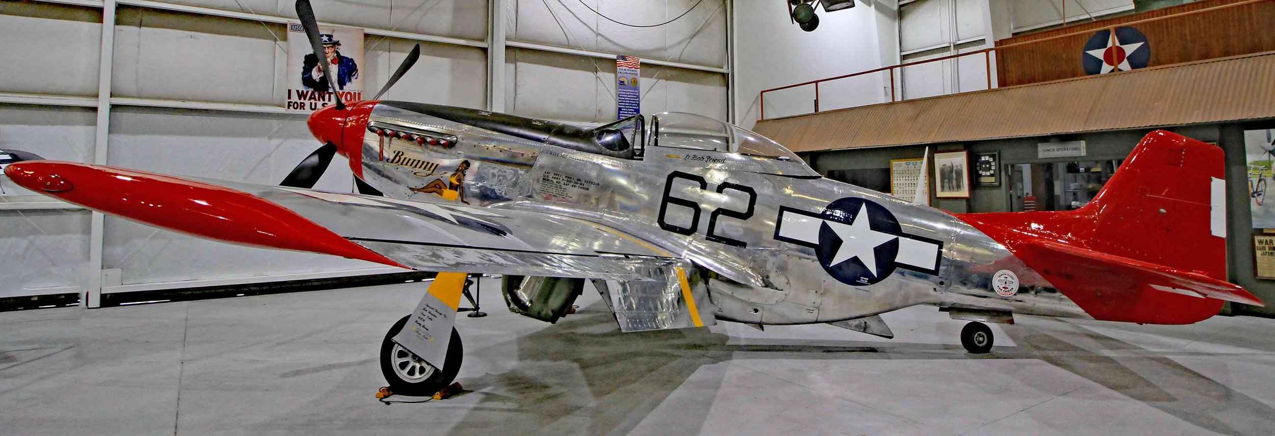 The Indominable P-51 Redtail Mustang. Palm Springs, California, USA 2022