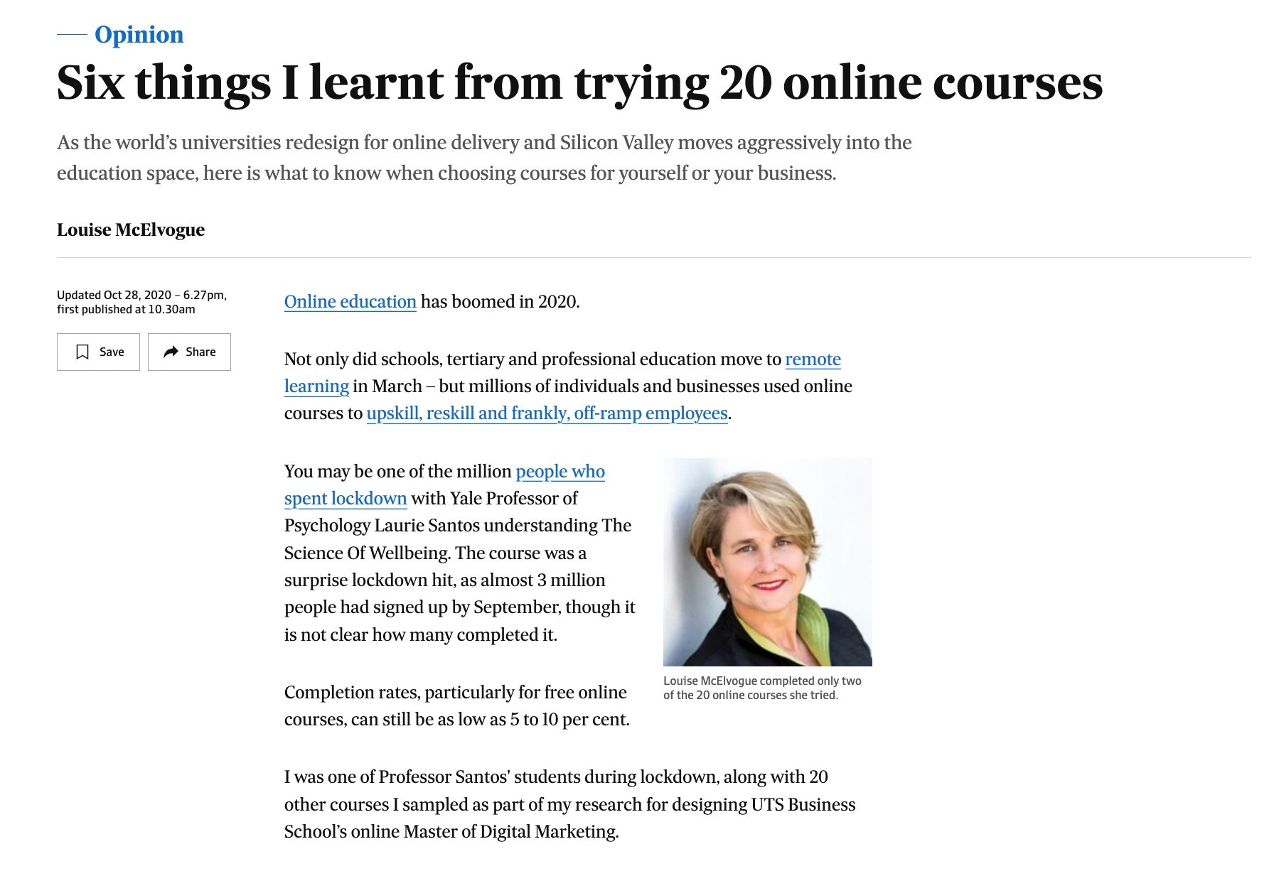 Online education lessons AFR