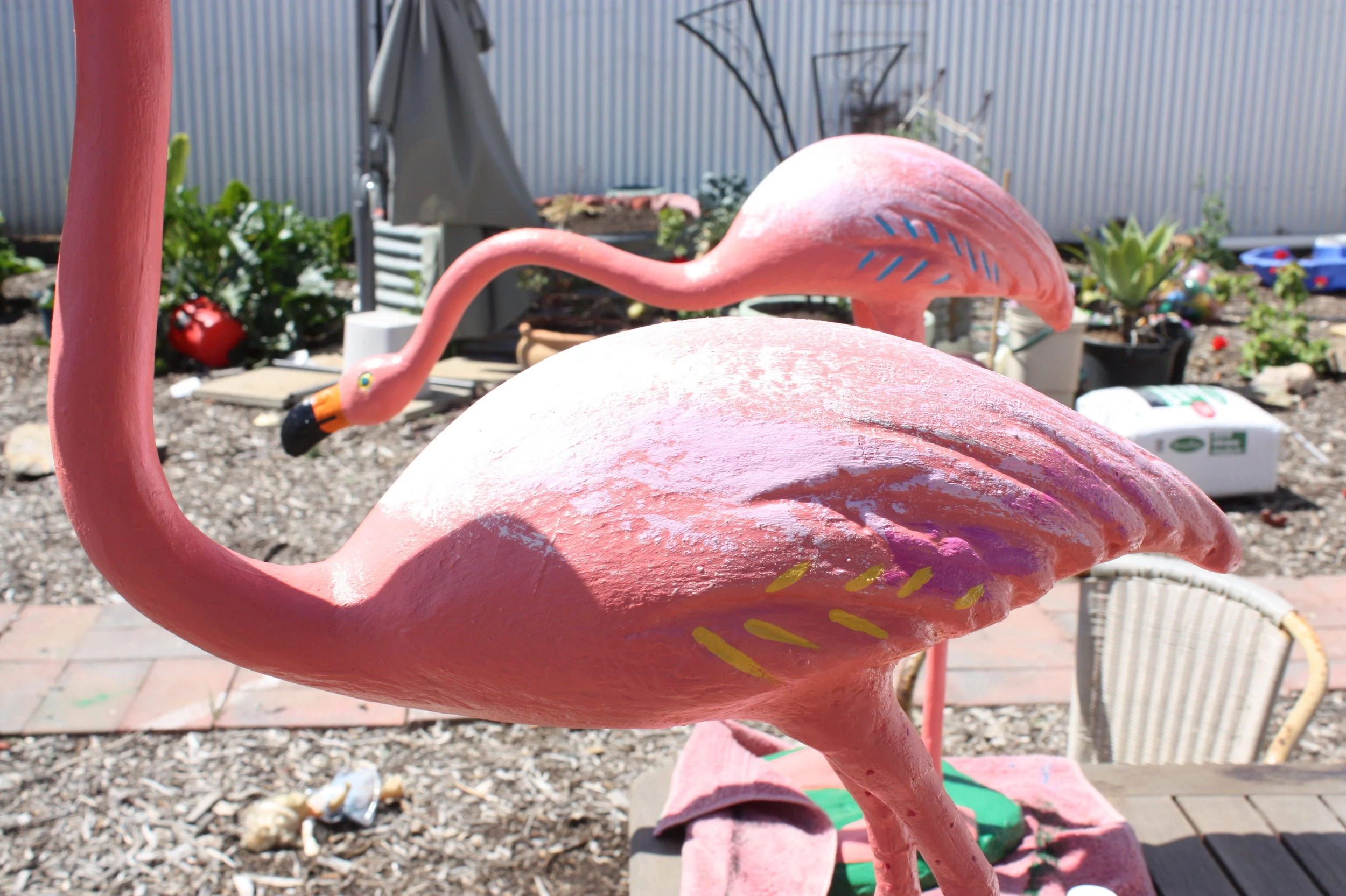 flamingo restotwo flamingos needed some structural concrete re-creation and an absolute painting overhaul. &nbsp;it was a definite pleasure