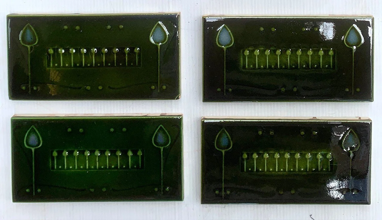 Moulded Sherwin and Cotton, Art Nouveau English feature tiles