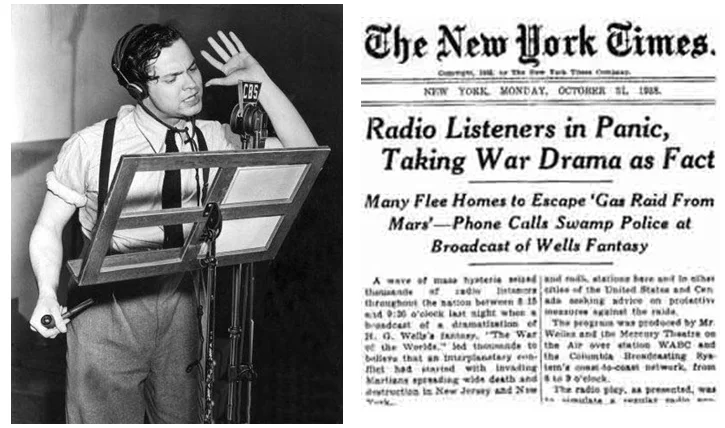 It seems likely that reports of a "panic" were exaggerated by the newspapers to prompt a regulatory clampdown on their rival radio counterparts