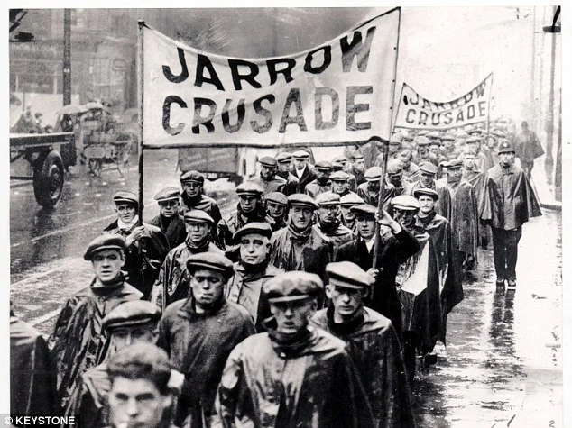 Unemployed workers from the industrial regions march on London in protest