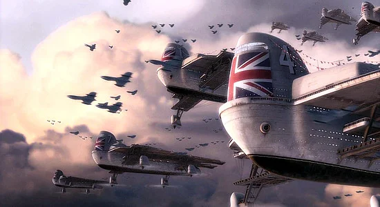 An alternate Nazi-free world depicted in the 2004 film “Sky Captain and the World of Tomorrow”.