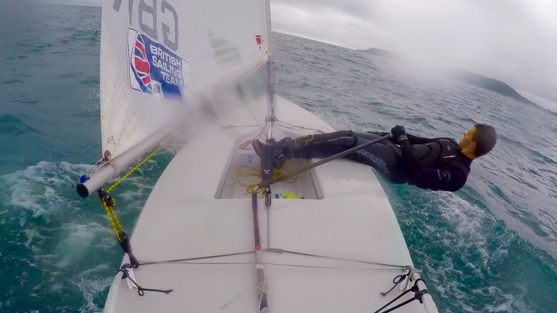 Training out in Weymouth Bay with Portland a few miles in the distance.