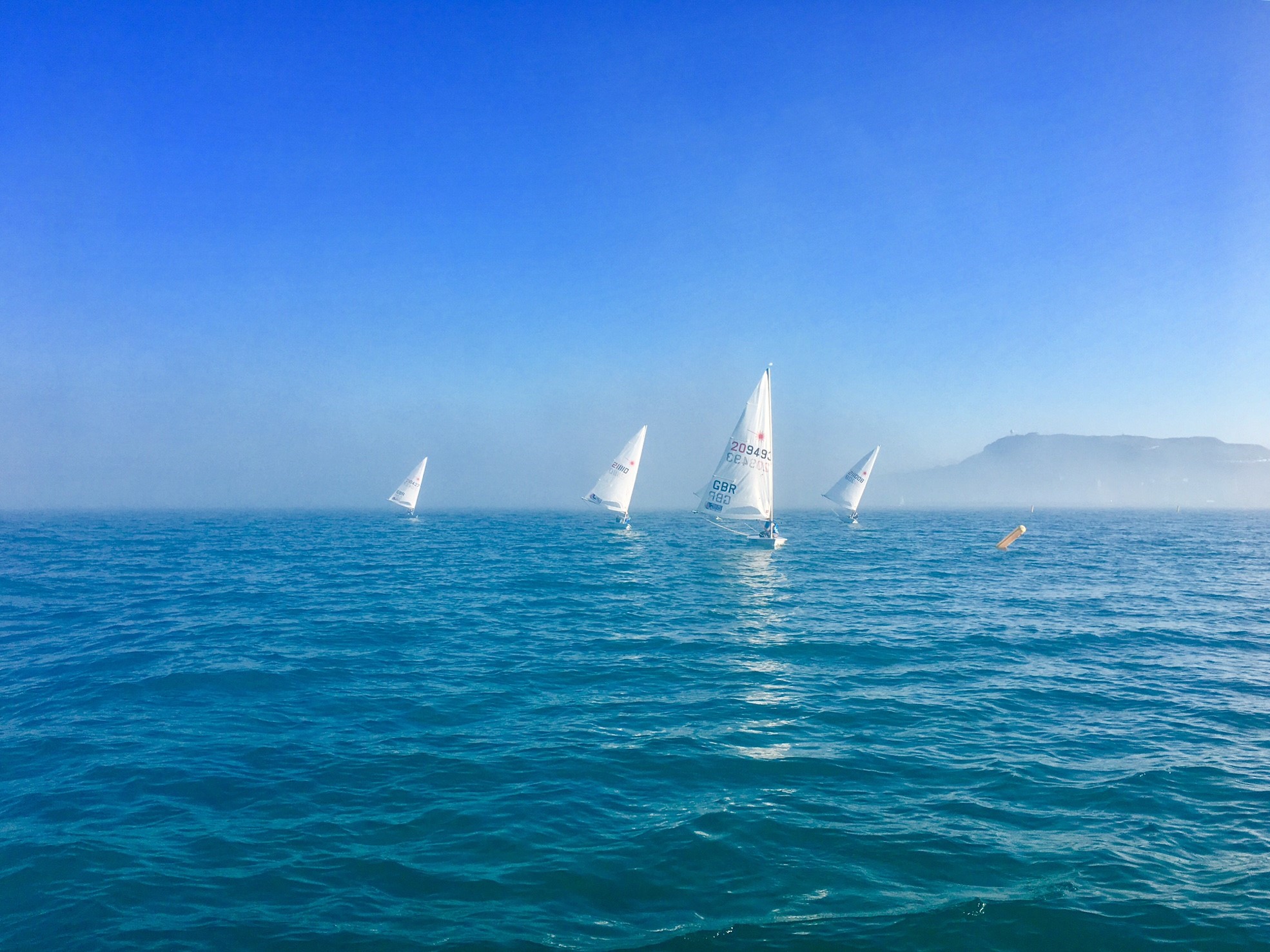 The first warm day of 2017. Pretty cool sailing in the fog as well.