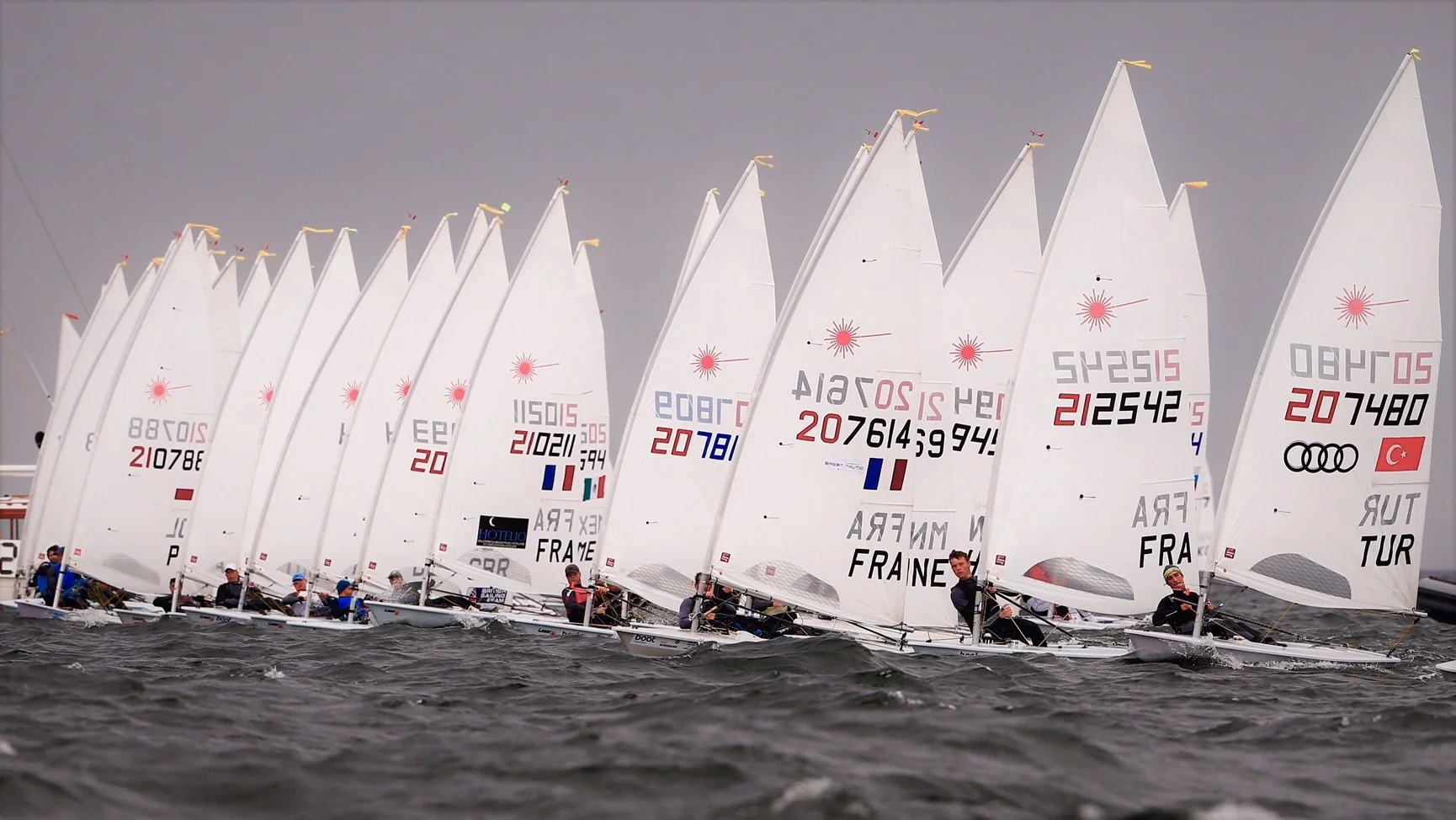 Can anyone spot me? I am sail number 209493 and wear a blue bib.... The racing over the week was very close and exciting with a variety of different conditions. I really found my groove in the windier stuff towards the end of the week and was thrilled to record my first international senior race win in race 6 of the regatta! I then had a solid last day in gold fleet to move up the leader board even more to finish in 12th place overall out of 135 boats in total! Also being 2nd Under-21 I am thrilled with the result although know I can do a lot better which is very promising looking ahead. After the final day of racing we watched the medal race with the top 10 before packing up and driving back home ot the UK.