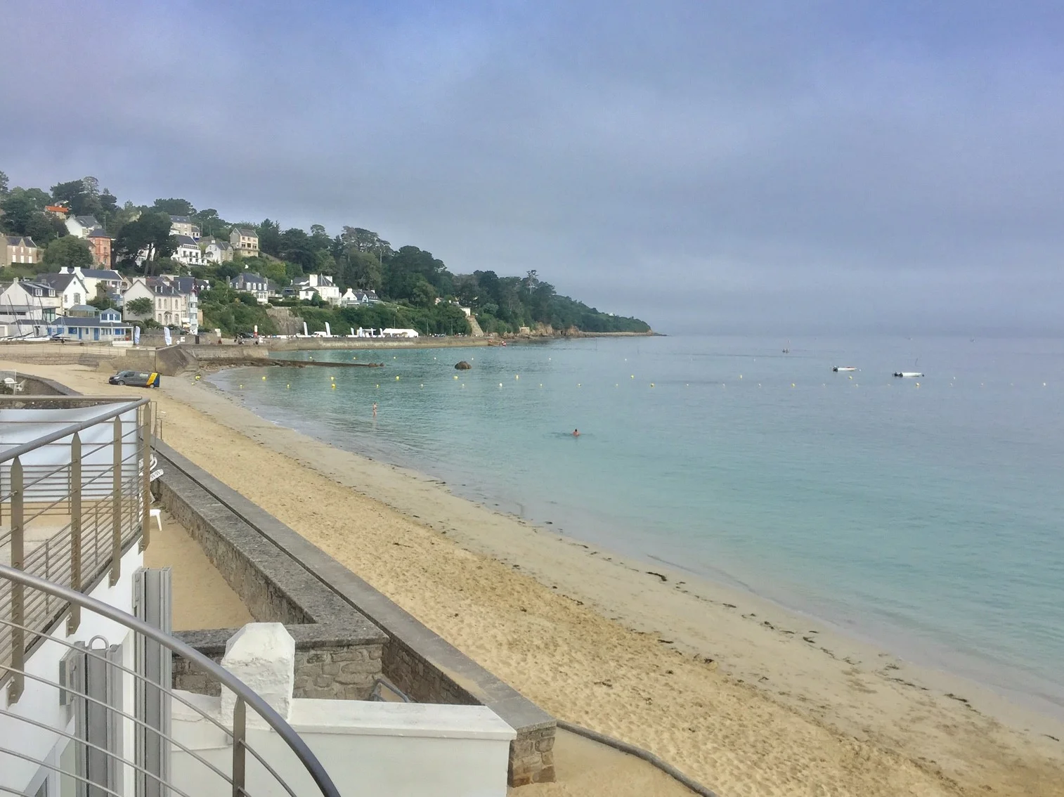 Arriving in Douarnenez late that evening I checked into my hotel - check out this lovely view across the bay from the breakfast room. Perfect for checking out conditions before racing every morning.